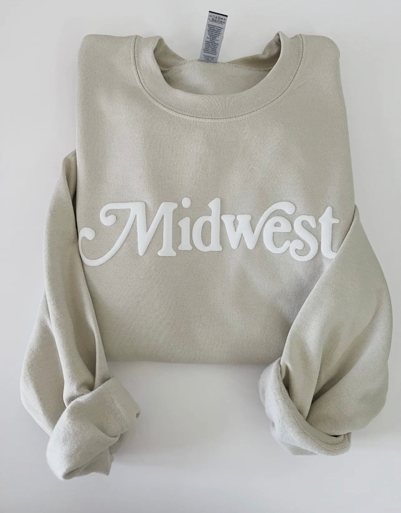 Midwest Mama Puff Crewneck | Sand