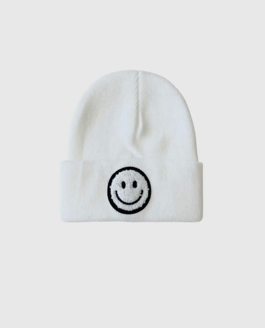 Smiley Beanie | White | Baby