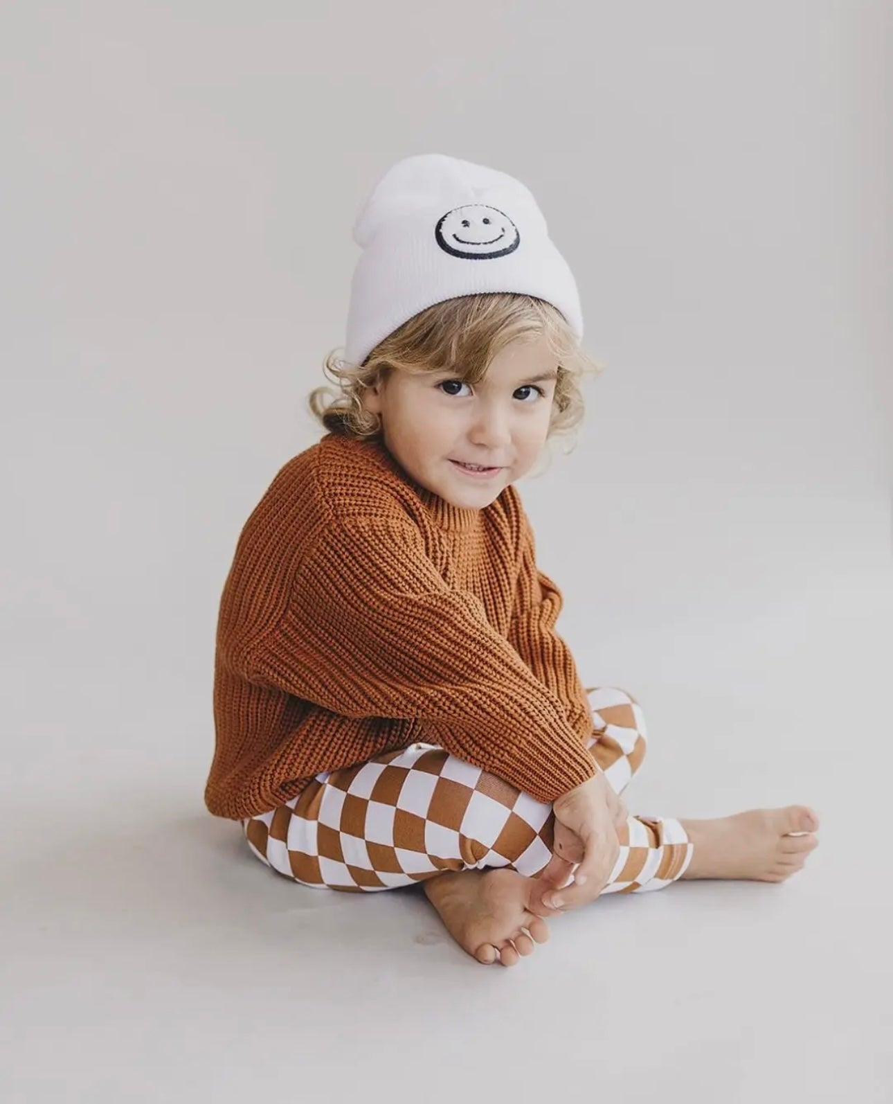 Smiley Beanie | White | Toddler