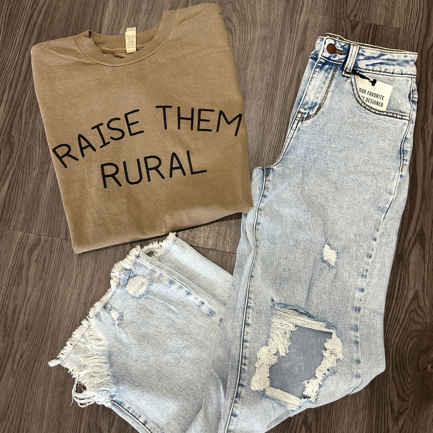 Raise Them Rural Graphic Tee - Mocha